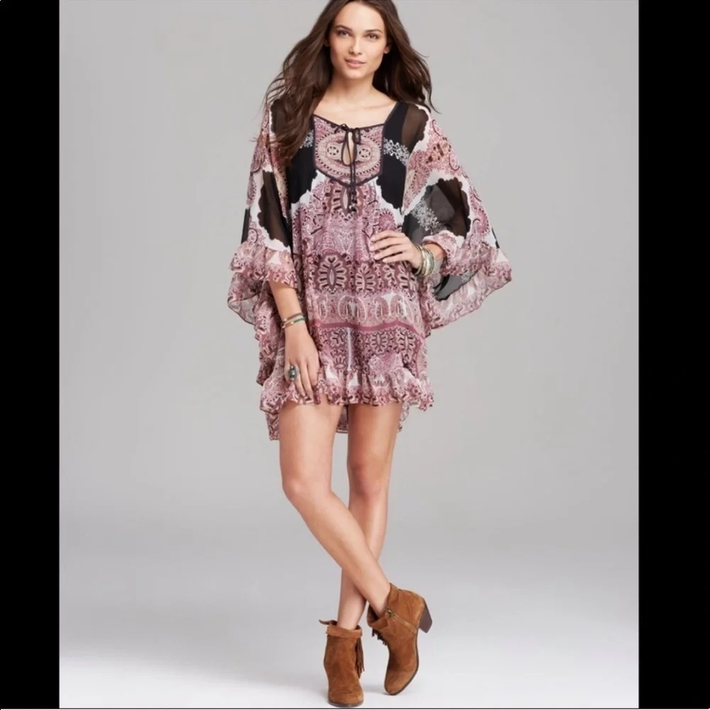 Free people Marla dream batwing cape dress.